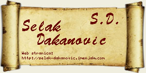 Selak Dakanović vizit kartica